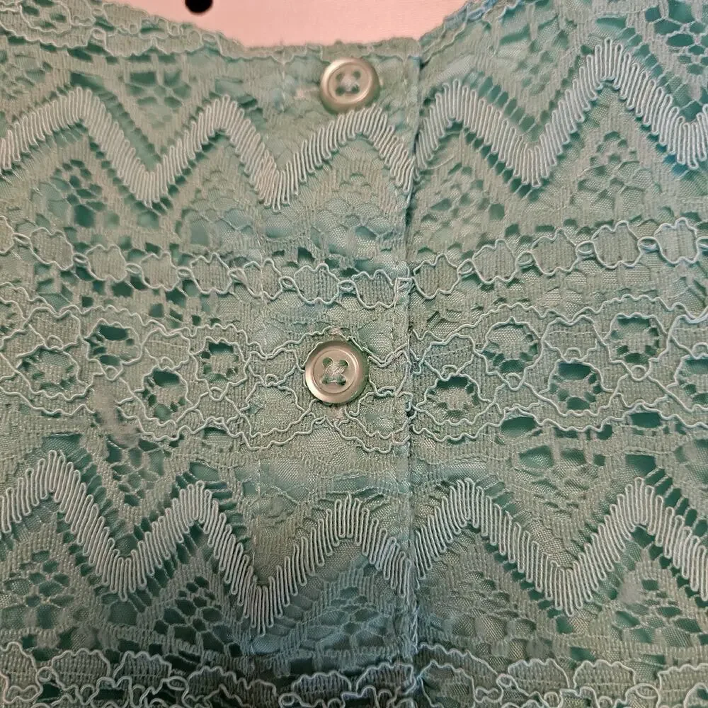 Wonder Kids Green Lace Dress 12 Mth Fully Lined Excellent Condition